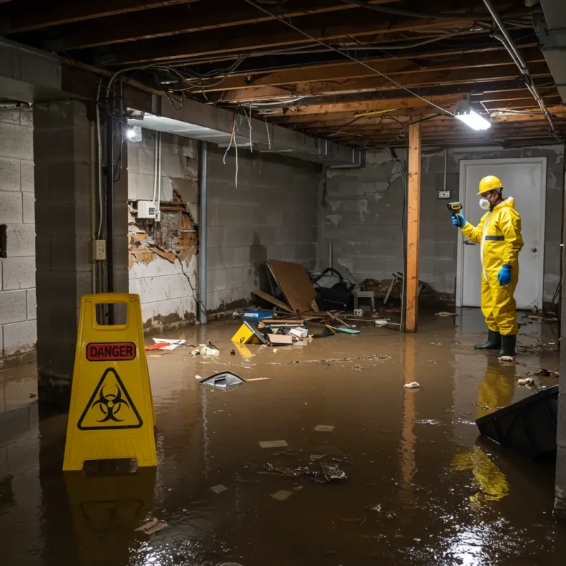 Flooded Basement Electrical Hazard in Glen Raven, NC Property